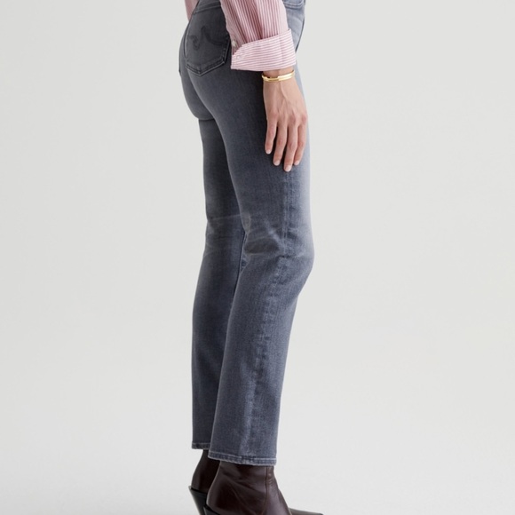Ag Adriano Goldschmied Gray Straight Leg Jeans - Picture 5 of 13
